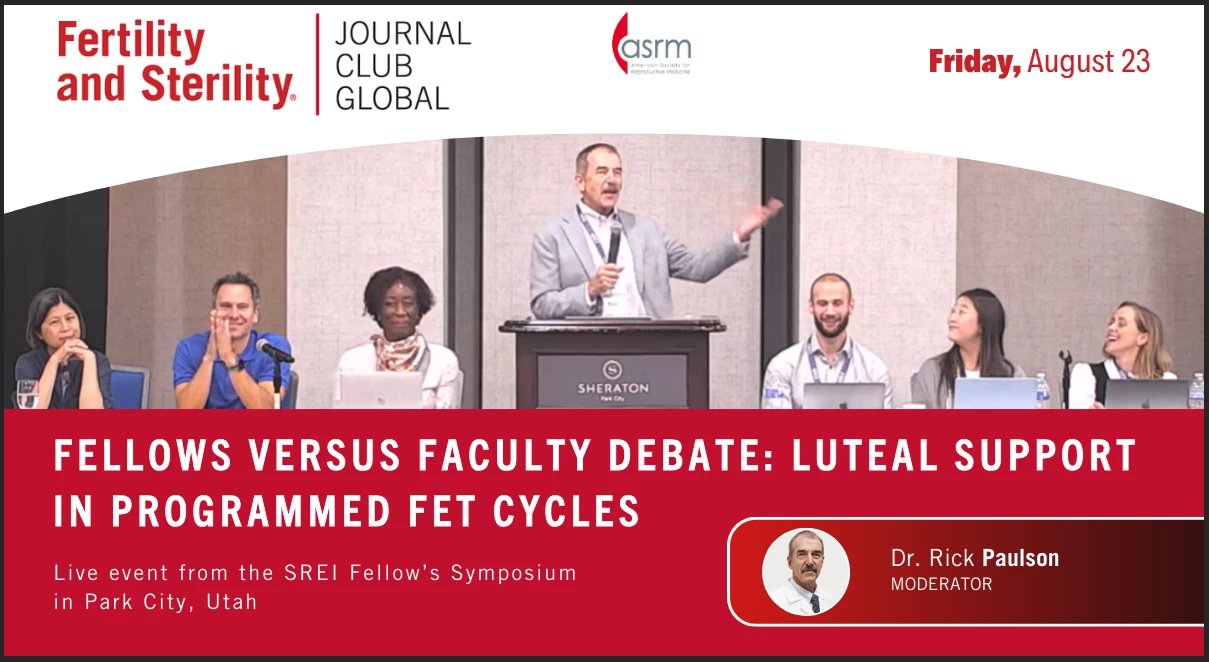 Journal Club Global SREI Fellows Retreat Fellows vs Faculty Debate