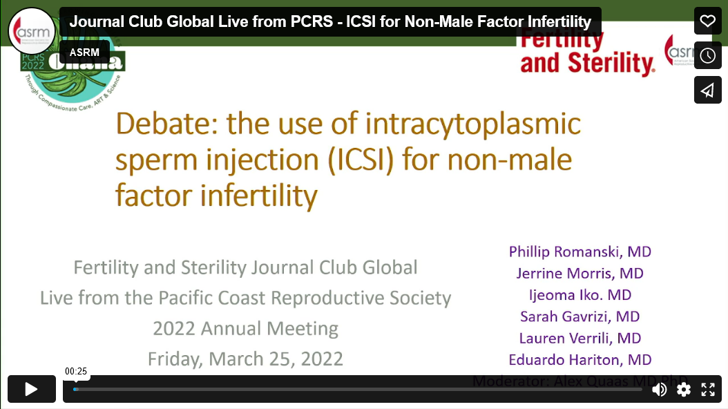 JCG  ICSI for Non-Male Factor Infertility